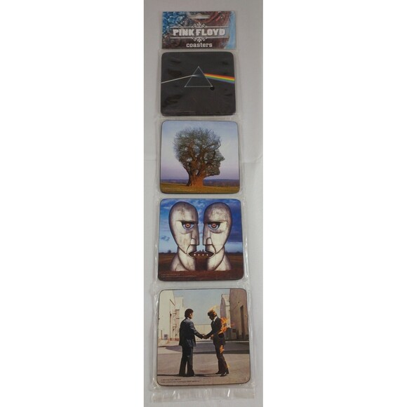 Pink Floyd 4 Coaster Set Dark Side Of The Moon Wish You Were Here  Division Bell - Picture 1 of 8